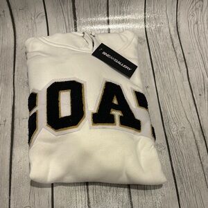 Gallery White and Black Varsity Sweatshirt